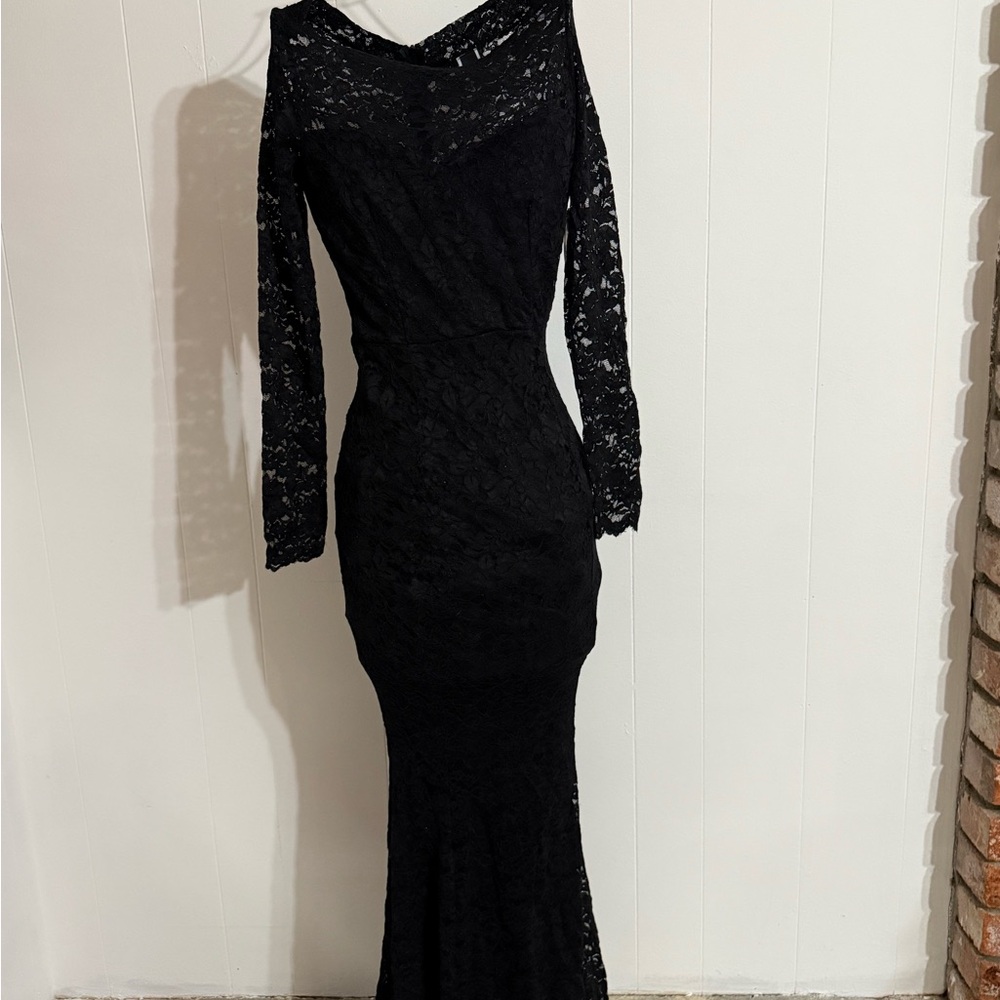 Black Lace Evening Dress